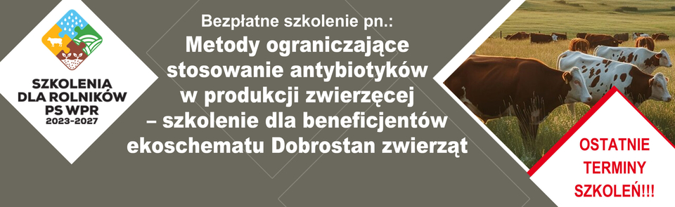 Szkolenia dotyczące metod ograniczających stosowania antybiotyków w produkcji zwierzęcej